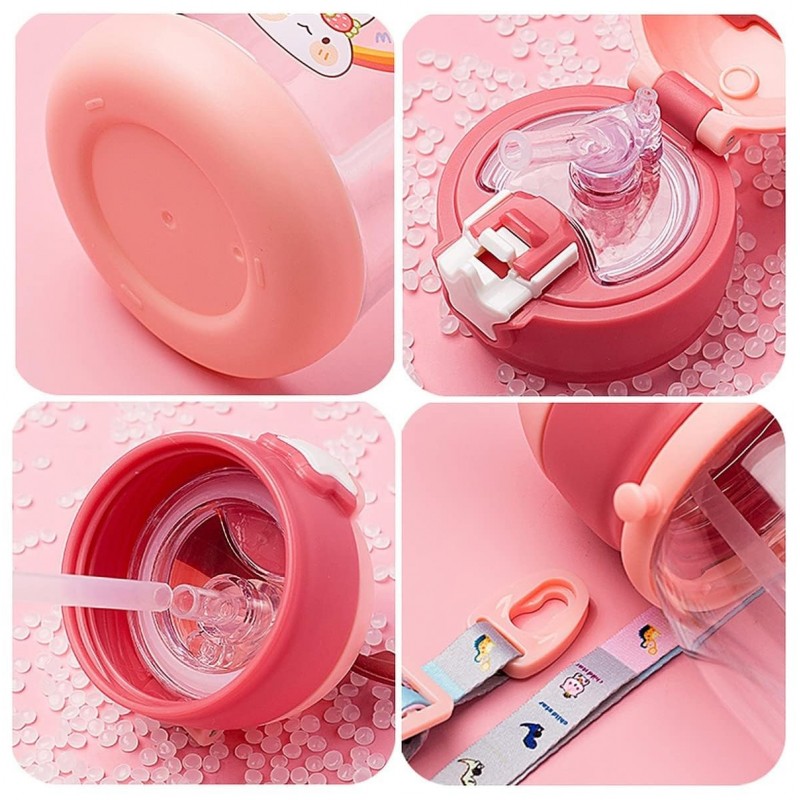 Butelka na wodę Bidon dziecięcy ze słomką 600 ML BD30R - obrazek 6