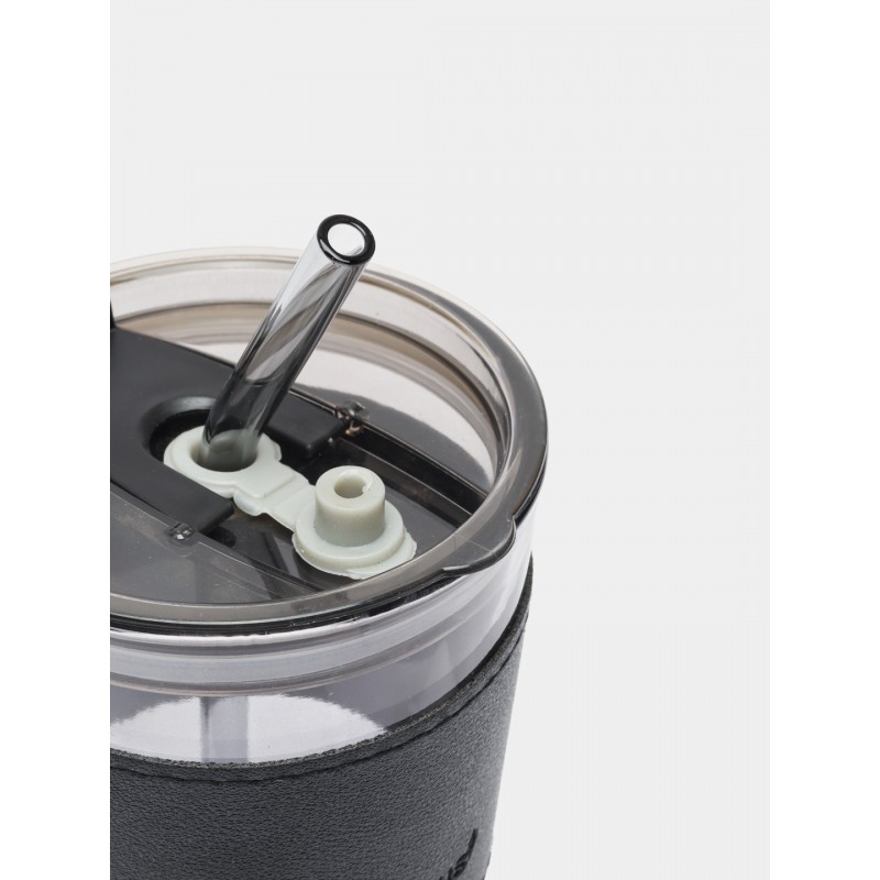 Kubek z kolorowego szkła na Kawę Herbatę ze słomką i zamknięciem 450 ML CUP09GRAF - obrazek 6