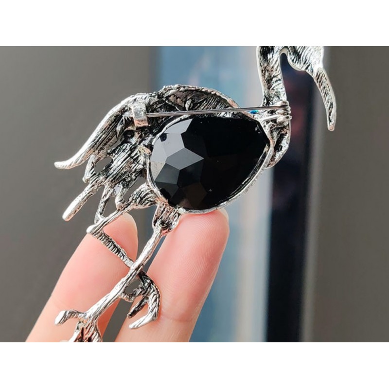 Broszka ozdobna KOLOROWY ŻURAW BZ162 - obrazek 3