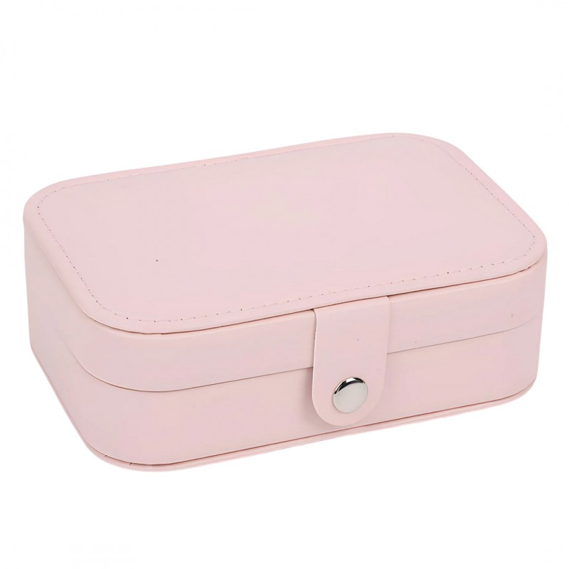 Szkatułka na biżuterię, etui, organizer, pudełko różowe PD160R - obrazek 3