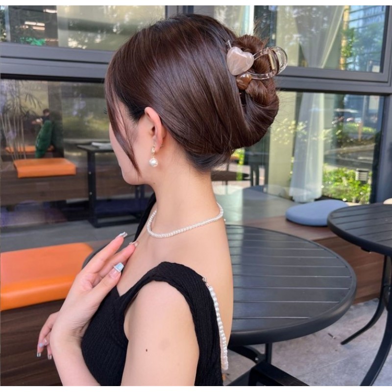 Spinka klamra do włosów XL transparentna SERCA 8x6cm SP376 - obrazek 3