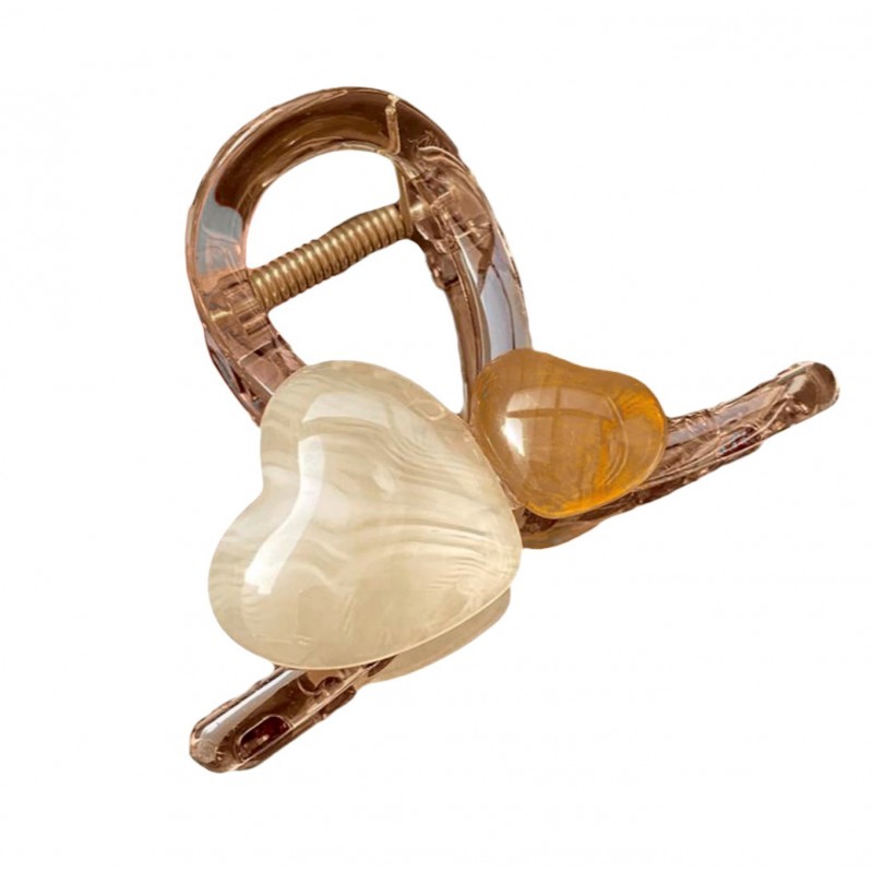 Spinka klamra do włosów XL transparentna SERCA 8x6cm SP376 - obrazek 4