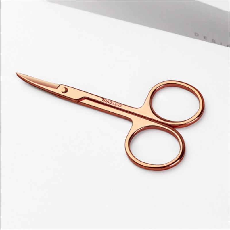 Nożyczki kosmetyczne do skórek paznokci, szablonów 9 cm różowe złoto AK12 - obrazek 3