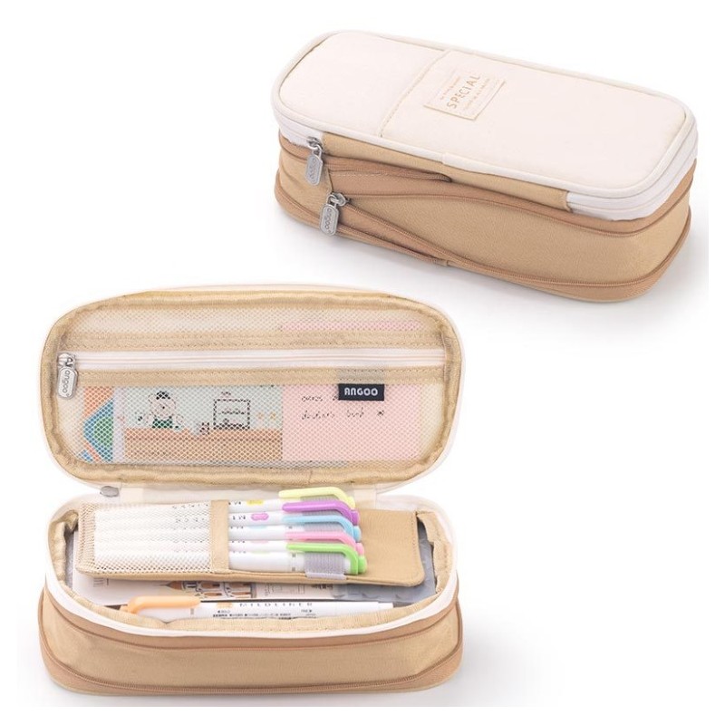 DUŻY PIÓRNIK WIELOFUNKCYJNY SASZETKA KREM PR03K - obrazek 3