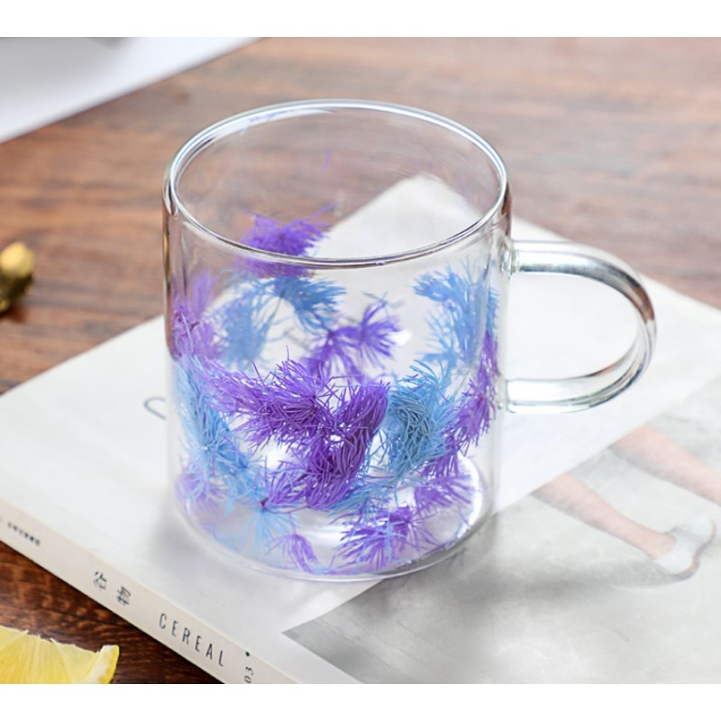 Szklanka termiczna z elementami roślinnymi w środku, fiolet 300 ml 1szt SZK134 - obrazek 4