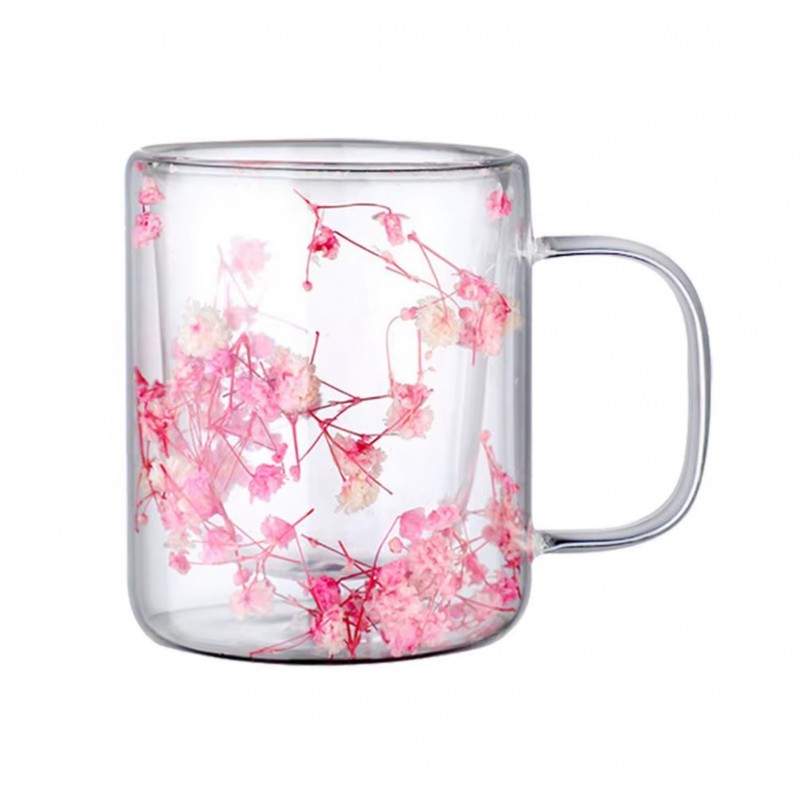 Szklanka termiczna z kwiatami w środku, róż - 200 ml 1szt SZK133 - obrazek 4