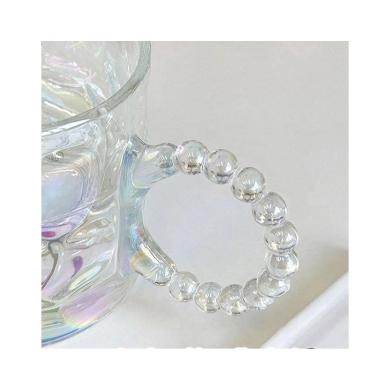 Szklanka opalizująca kokardka z uchem do kawy, drinków 1szt 260ml SZK80 - obrazek 6