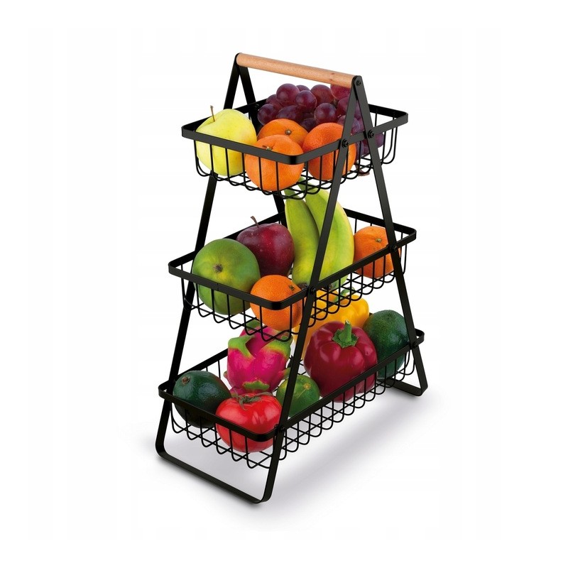 Trzypoziomowy regał, koszyk na owoce i warzywa 34 x 17,5 x 47cm SZ44CZ - obrazek 3