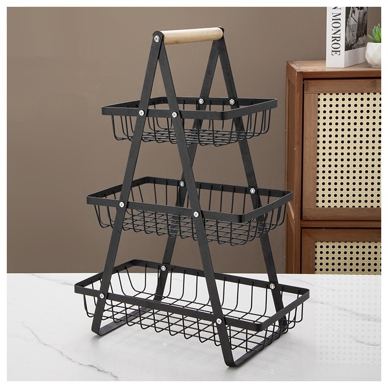 Trzypoziomowy regał, koszyk na owoce i warzywa 34 x 17,5 x 47cm SZ44CZ - obrazek 4