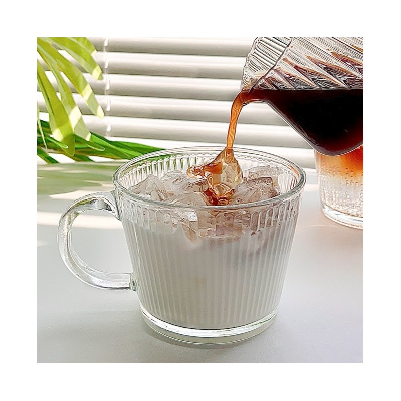 Filiżanka szklanka ryflowana duża 400 ml 1szt SZK156 - obrazek 3