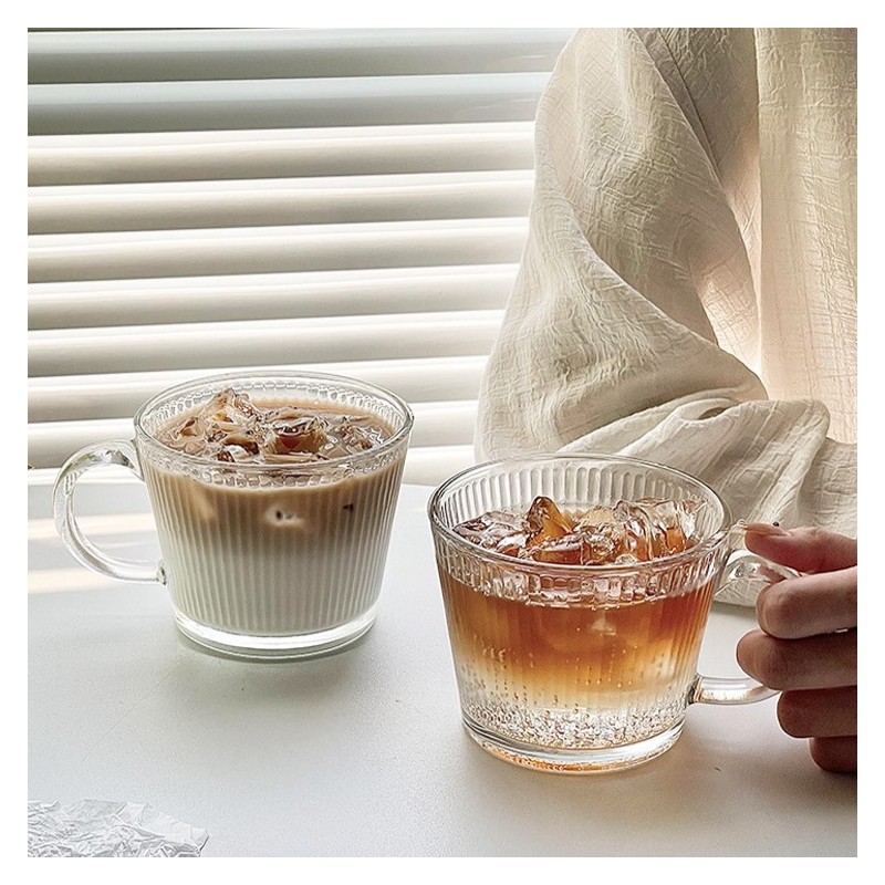 Filiżanka szklanka ryflowana duża 400 ml 1szt SZK156 - obrazek 4