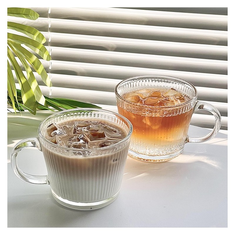 Filiżanka szklanka ryflowana duża 400 ml 1szt SZK156 - obrazek 6