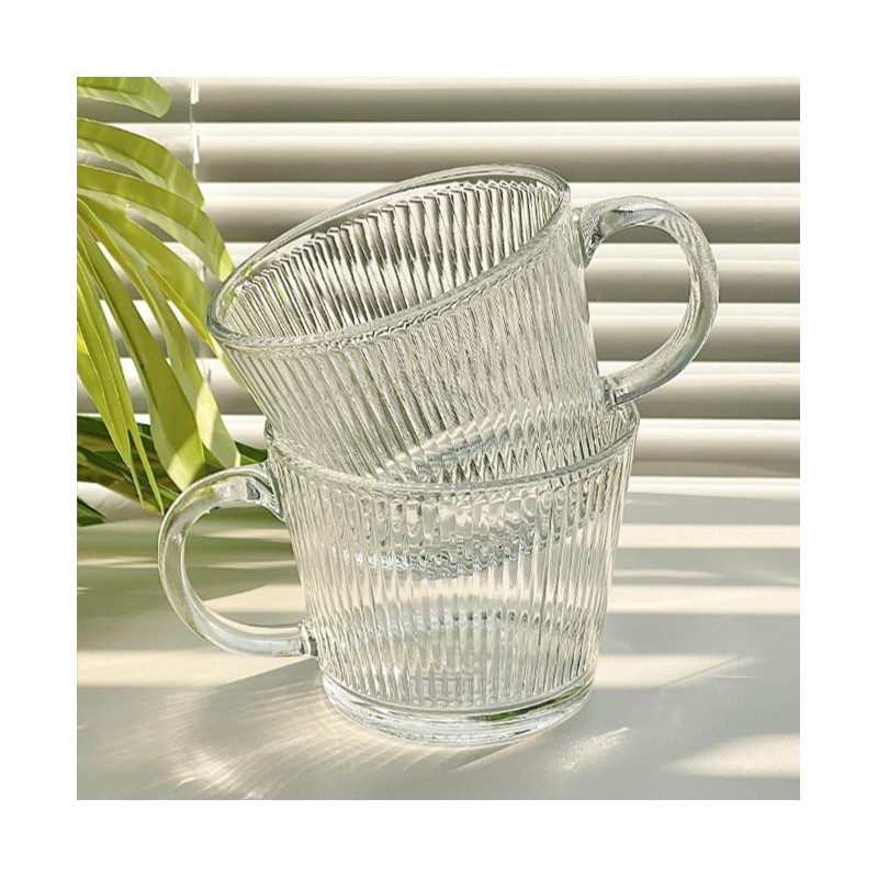 Filiżanka szklanka ryflowana duża 400 ml 1szt SZK156 - obrazek 7