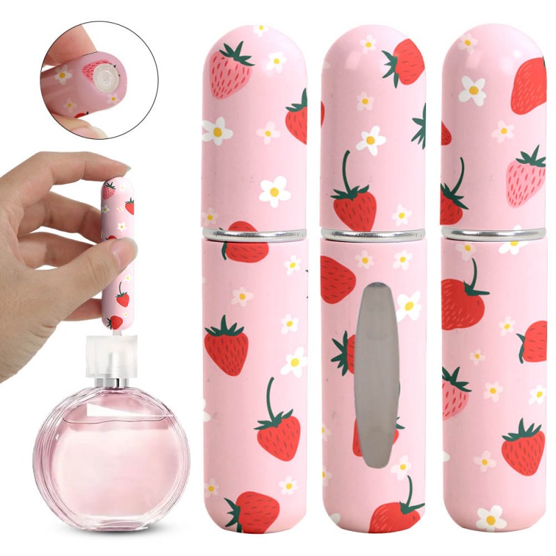Zestaw 2szt. ATOMIZERÓW podróżnych na perfumy 5ML Truskawki dozownik AK17 - obrazek 3