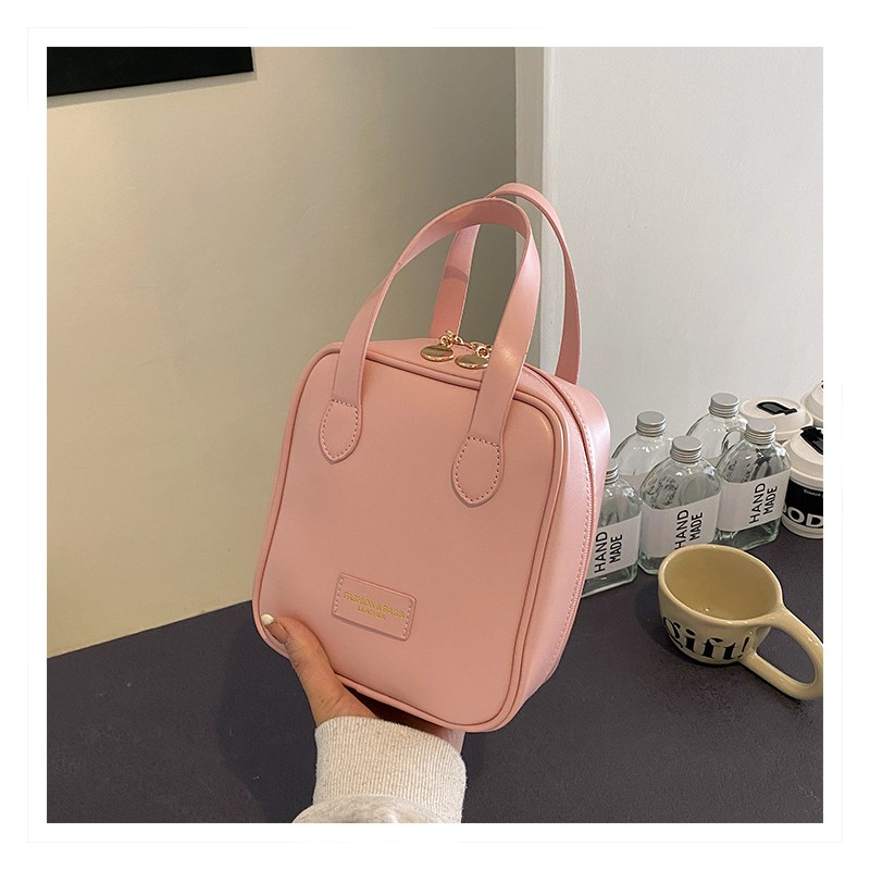 Kosmetyczka organizer na kosmetyki z rączką 17x7x19cm różowa KS128R - obrazek 6