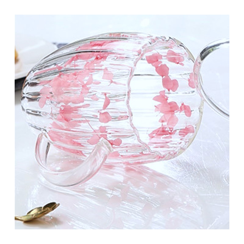 Szklanka termiczna ryflowana z kwiatami w środku, gipsówka róż 300 ml 1szt SZK157 - obrazek 5