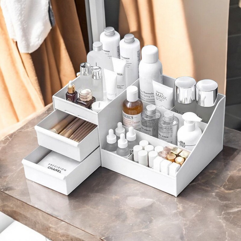 Organizer na kosmetyki biały 25,5x15,5x11,5 cm CB15B - obrazek 6