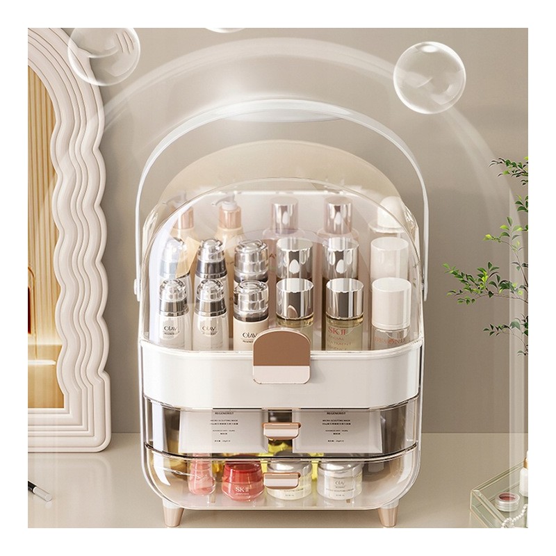 Organizer szkatułka na kosmetyki, biżuterię, biały 38 x 27 x 18 cm CB73 - obrazek 6