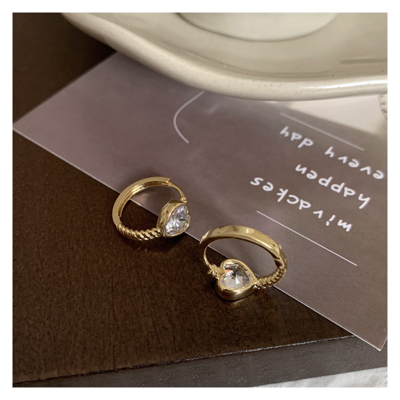 Kolczyki ze stali szlachetnej platerowane 14k złote, cyrkonie SERCA KST3339 - obrazek 4