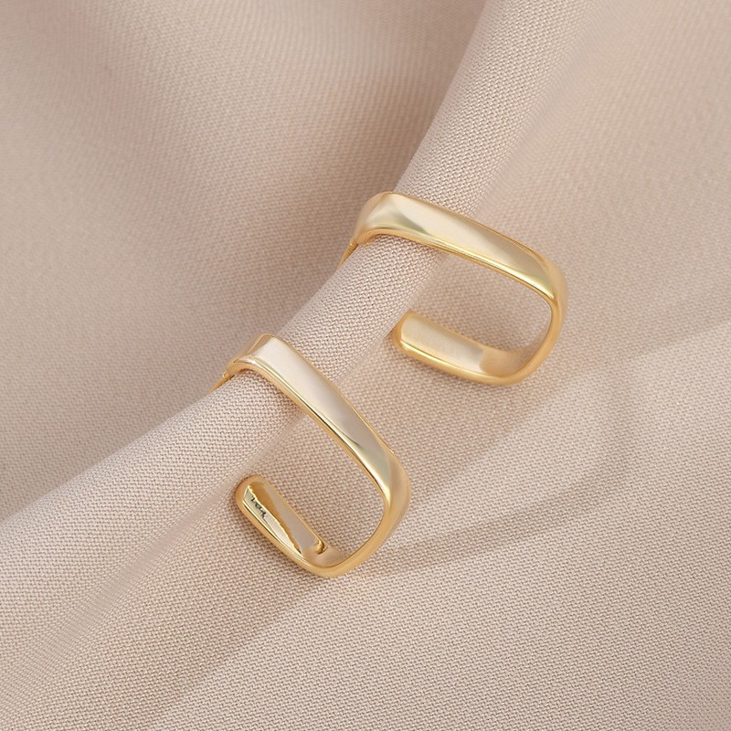 Kolczyki ze stali szlachetnej platerowane 14k złote, gładkie sztyft ze srebra S925 KST3343 - obrazek 4