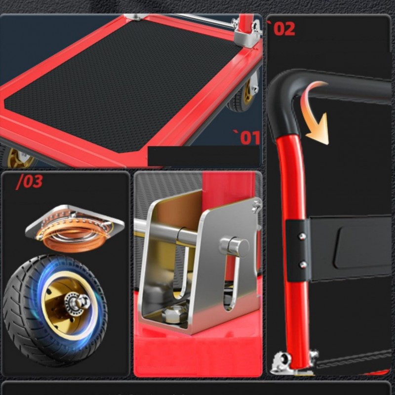 Wózek transportowy, magazynowy ręczny, składany, metalowy 88 x 58 cm AT01 - obrazek 7