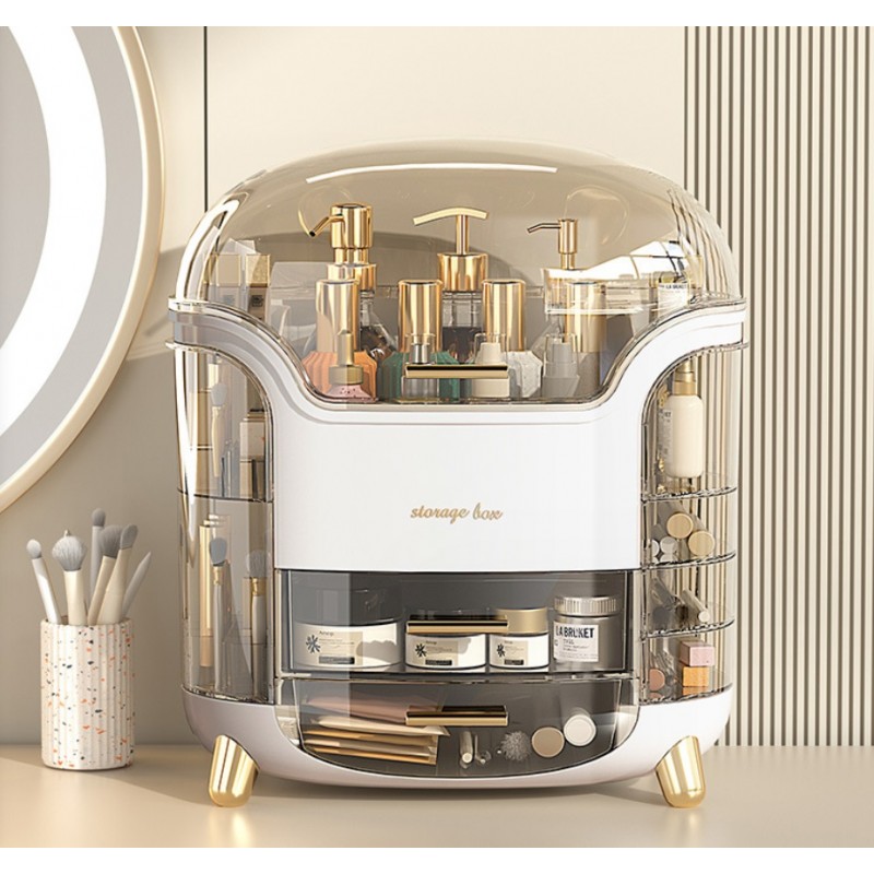 Organizer szkatułka na kosmetyki, biżuterię XL wielopoziomowy CB34 - obrazek 3