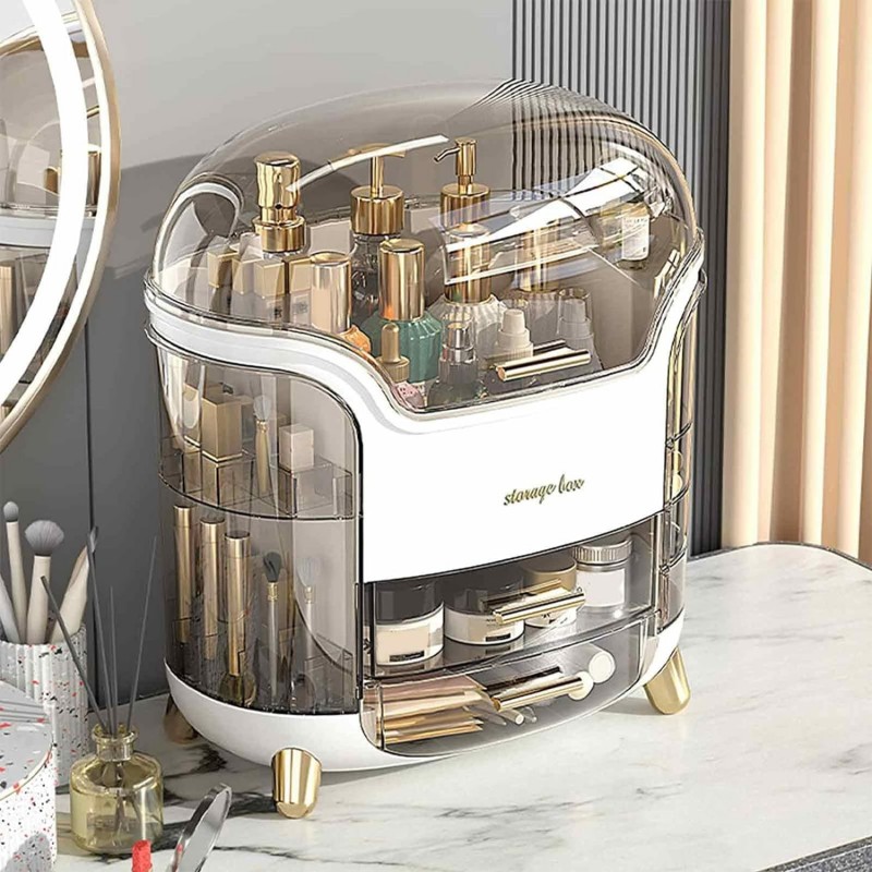 Organizer szkatułka na kosmetyki, biżuterię XL wielopoziomowy CB34 - obrazek 6