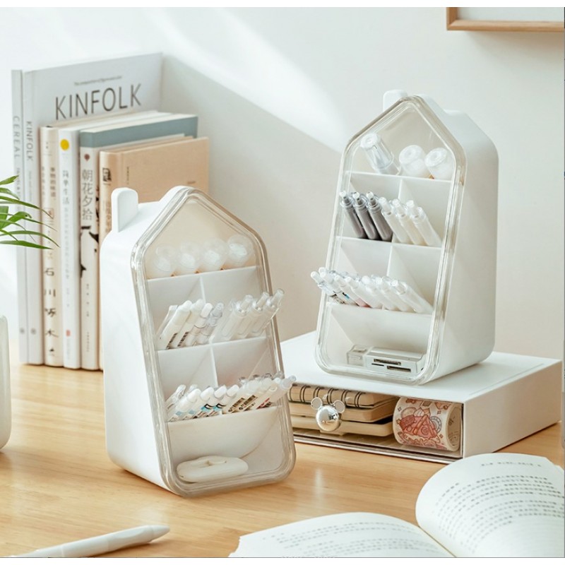 Organizer biurowy, przybornik z przegródkami, domek 11 x 11 x 21,6cm CB72 - obrazek 7