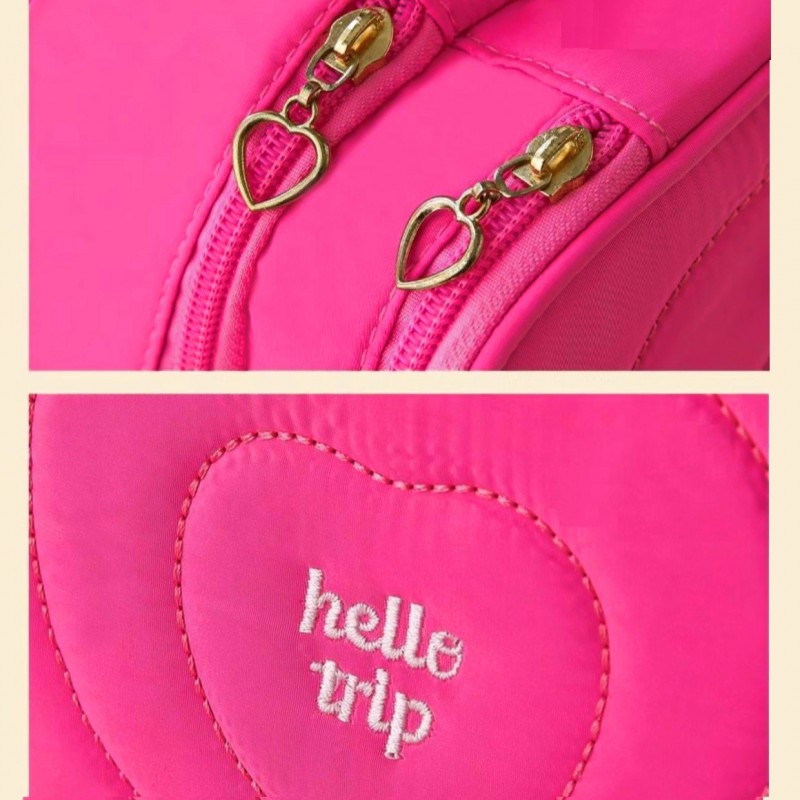 Kosmetyczka damska pikowana kuferek z rączką 24 x 9 x 15 cm KS132R - obrazek 7