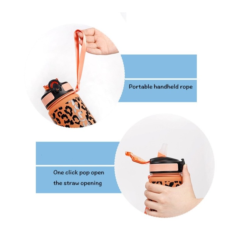 Butelka na wodę, bidon PANTERKA 1L ombre pomarańcz z zielonym BD43WZ3 - obrazek 6