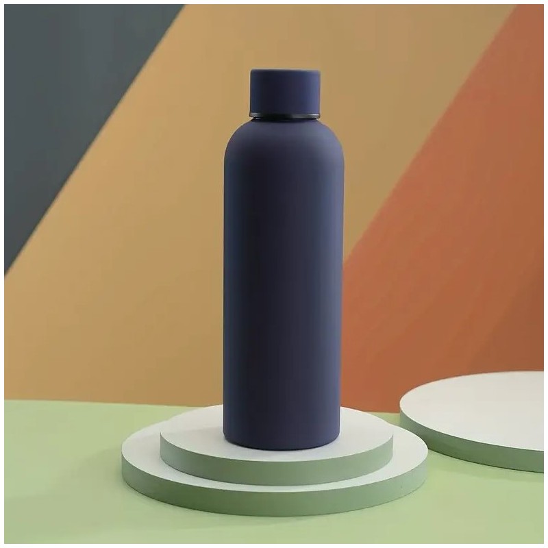 Bidon, butelka termiczna 500ML, stal nierdzewna z powłoką SOFT TOUCH granat BD46GRAN - obrazek 4