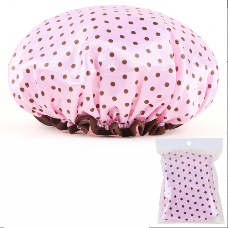 Wodoodporny czepek ochronny, kąpielowy na włosy, do spania, KROPKI KCZ01 - obrazek 5
