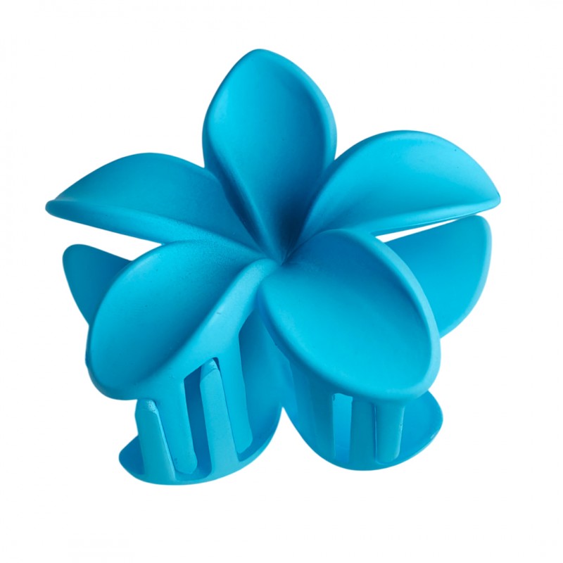 Spinka do włosów klamra XL kwiat OMBRE matowy niebieski 7,5 x 8cm SP401 - obrazek 5