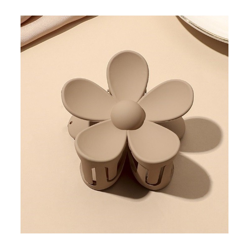 Spinka do włosów klamra XL kwiat beżowa 7x7,5 cm SP152K - obrazek 4