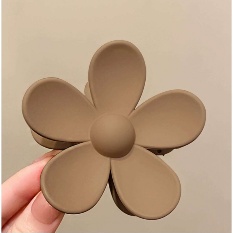 Spinka do włosów klamra XL kwiat beżowa 7x7,5 cm SP152K - obrazek 6