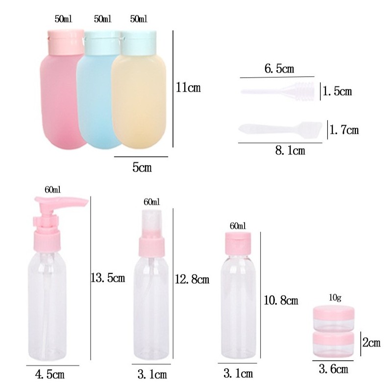 Zestaw pojemniczków buteleczek podróżnych 10w1 KS64WZ3 - obrazek 4