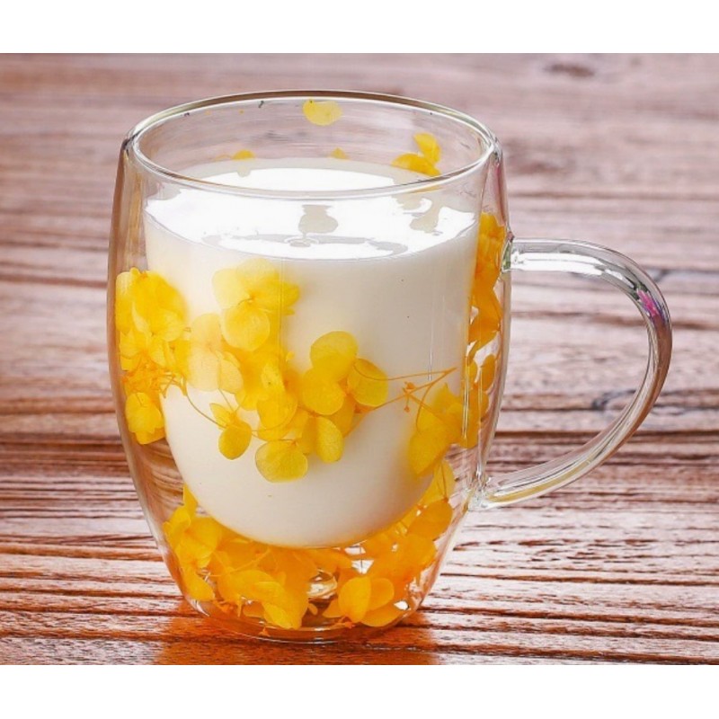 Szklanka termiczna z kwiatami w środku, hortensje 300 ml 1szt SZK153 - obrazek 3