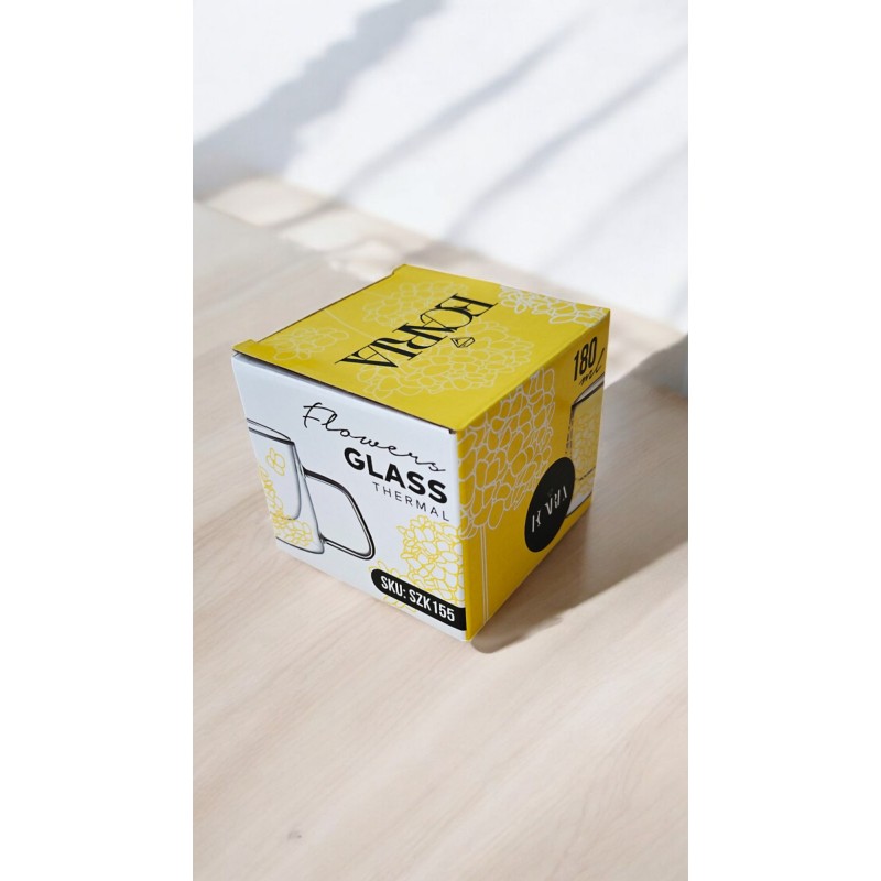 Szklanka termiczna z kwiatami w środku, hortensje 180 ml 1szt SZK155 - obrazek 3