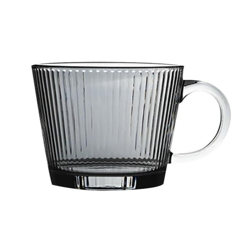 Filiżanka szklanka ryflowana duża grafit, szara 380 ml 1szt SZK177 - obrazek 7