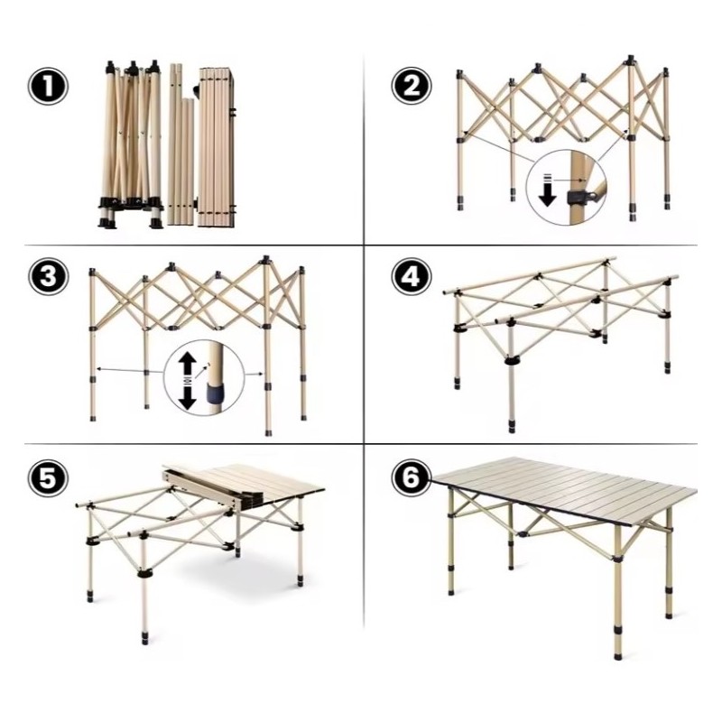Składany stół cateringowy, turystyczny, piknikowy 53 x 51 cm beżowy SC10JBR - obrazek 4
