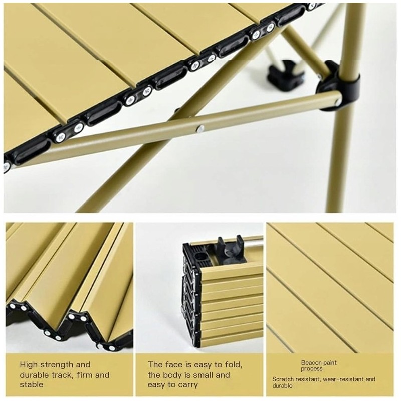 Składany stół cateringowy, turystyczny, piknikowy 53 x 51 cm beżowy SC10JBR - obrazek 5