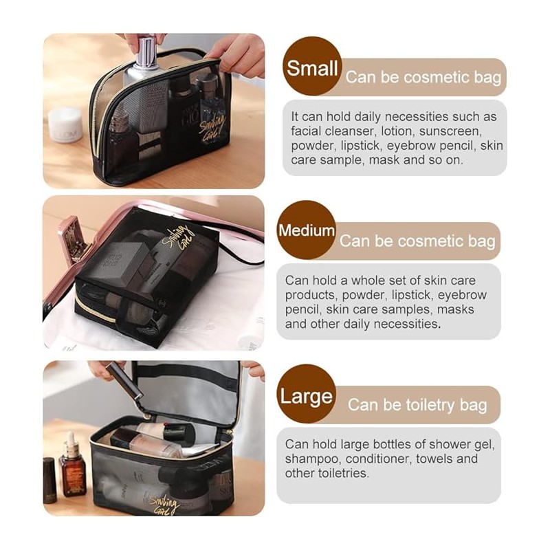 Kosmetyczka organizer na kosmetyki SMILING GIRL rozm. L 22x15x12cm KS108 - obrazek 7