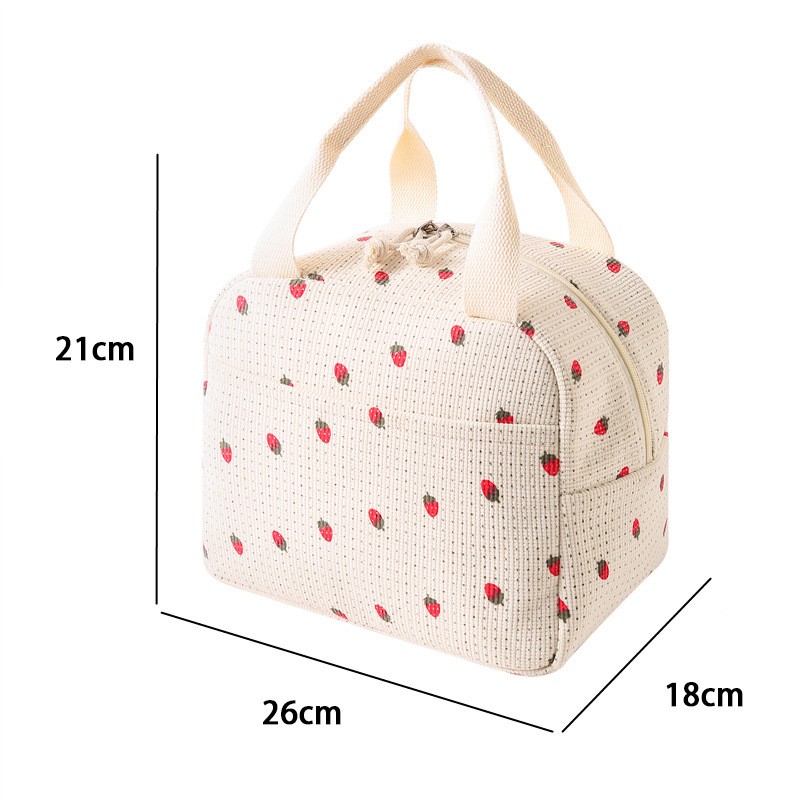 Torba termiczna do przenoszenia żywności LUNCH BOX truskawki 26x21x18cm PJM42 - obrazek 4