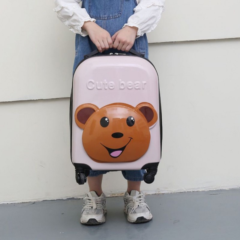 WALIZKA DZIECIĘCA KABINOWA BAGAŻ DZIECI miś róż WP05 - obrazek 6