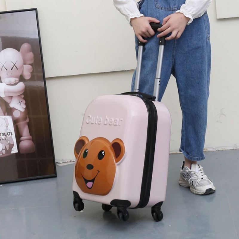 WALIZKA DZIECIĘCA KABINOWA BAGAŻ DZIECI miś róż WP05 - obrazek 7