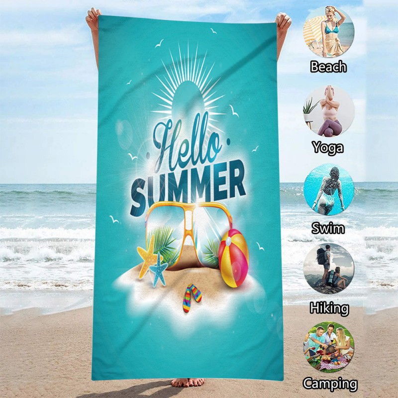 Ręcznik plażowy prostokątny HELLO SUMMER 150x70 REC54WZ5 - obrazek 3