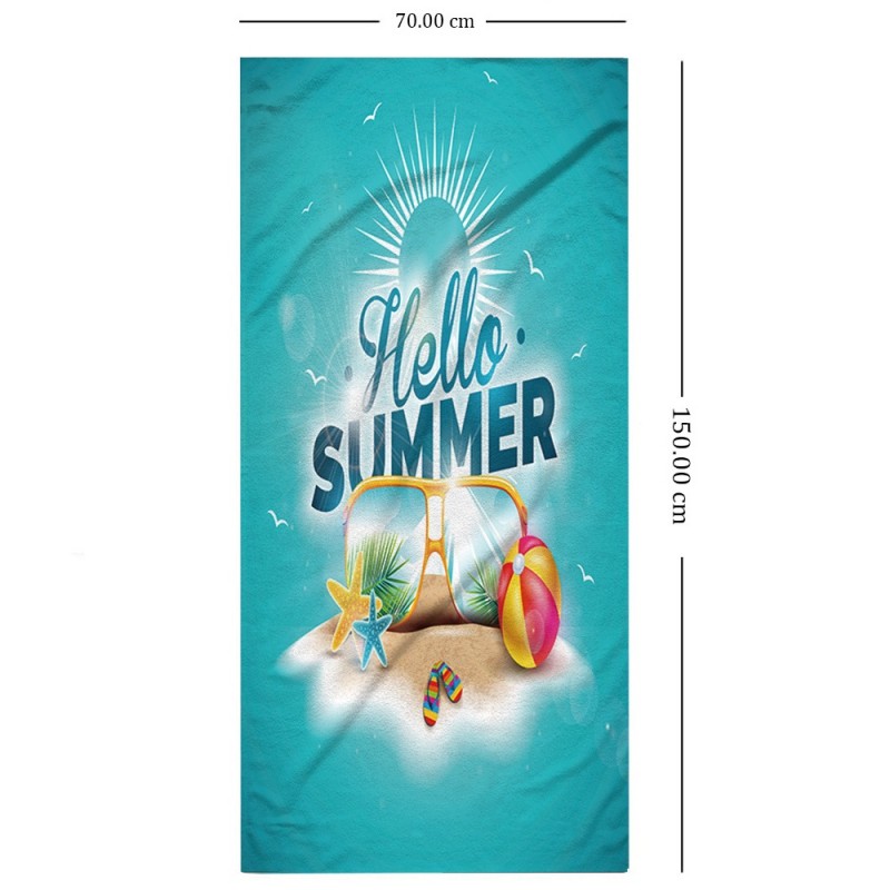 Ręcznik plażowy prostokątny HELLO SUMMER 150x70 REC54WZ5 - obrazek 4