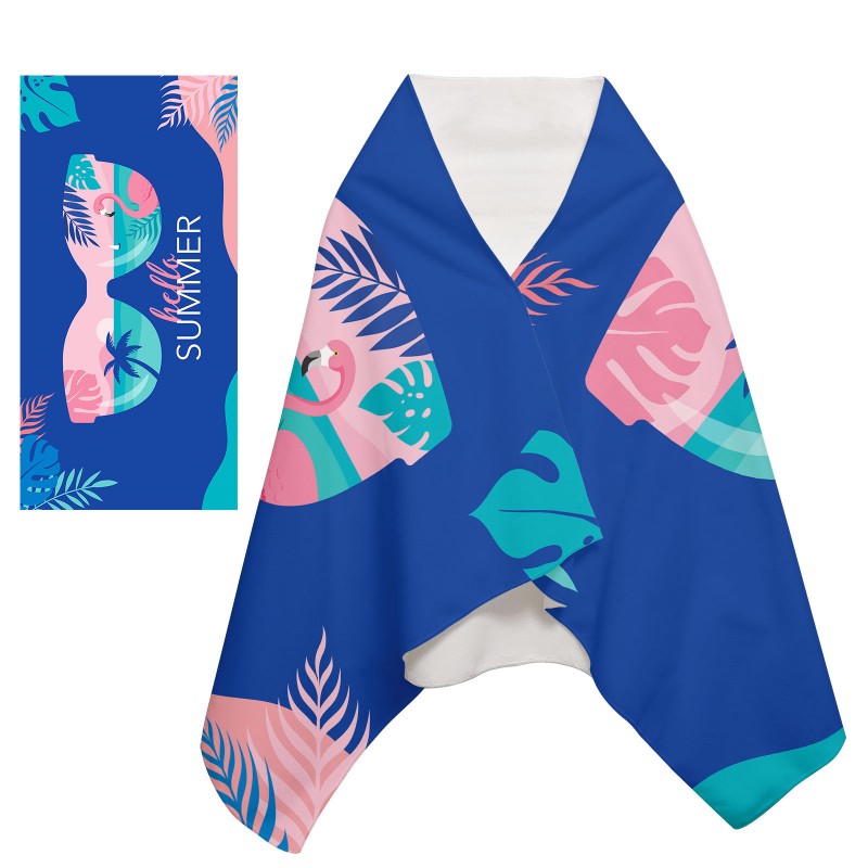 Ręcznik plażowy prostokątny niebieski HELLO SUMMER 150x70 REC54WZ9 - obrazek 3