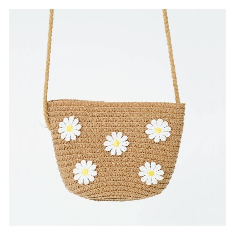 ZESTAW torebka i kapelusz 52cm dla dziewczynki słomiane STOKROTKI CZ40 - obrazek 5