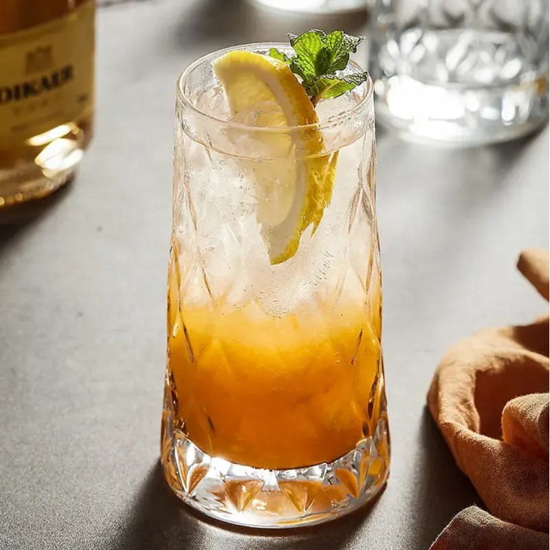 Zestaw 3 szklanek falowanych wysokich 475 ml grube szkło SZK184ZESTAW3 - obrazek 3